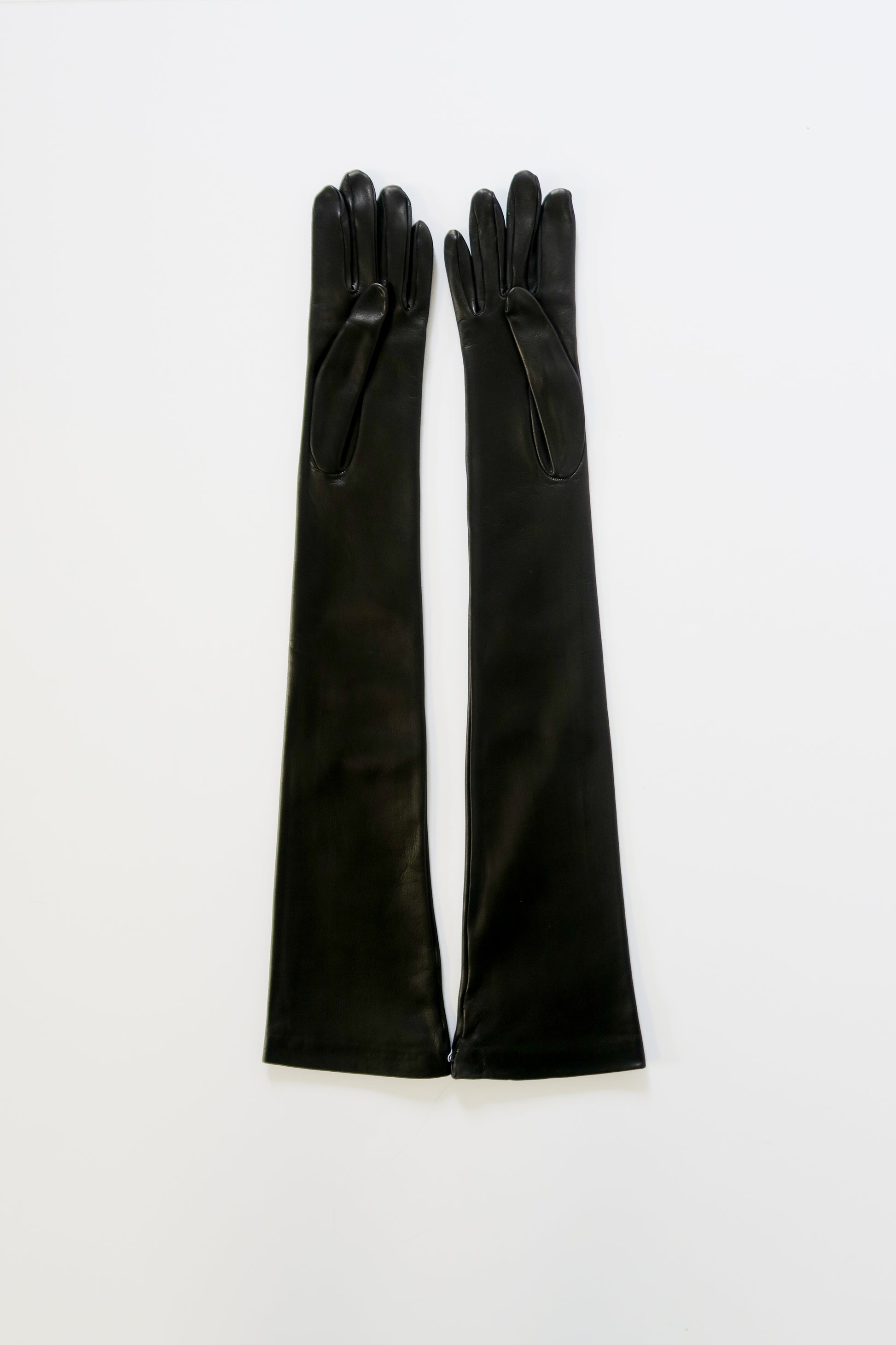 Long Opera Glove in Black Leather