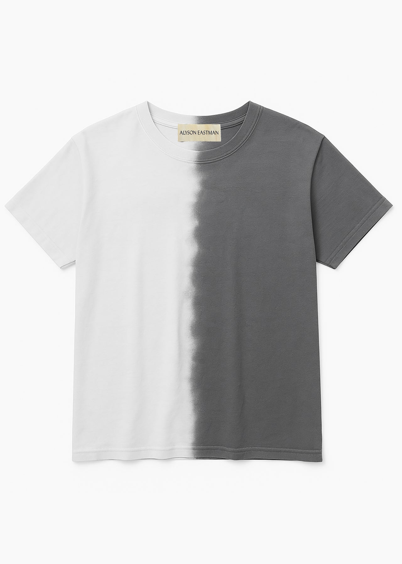 Light Black & White Vintage Inspired Tee - Hand Dyed