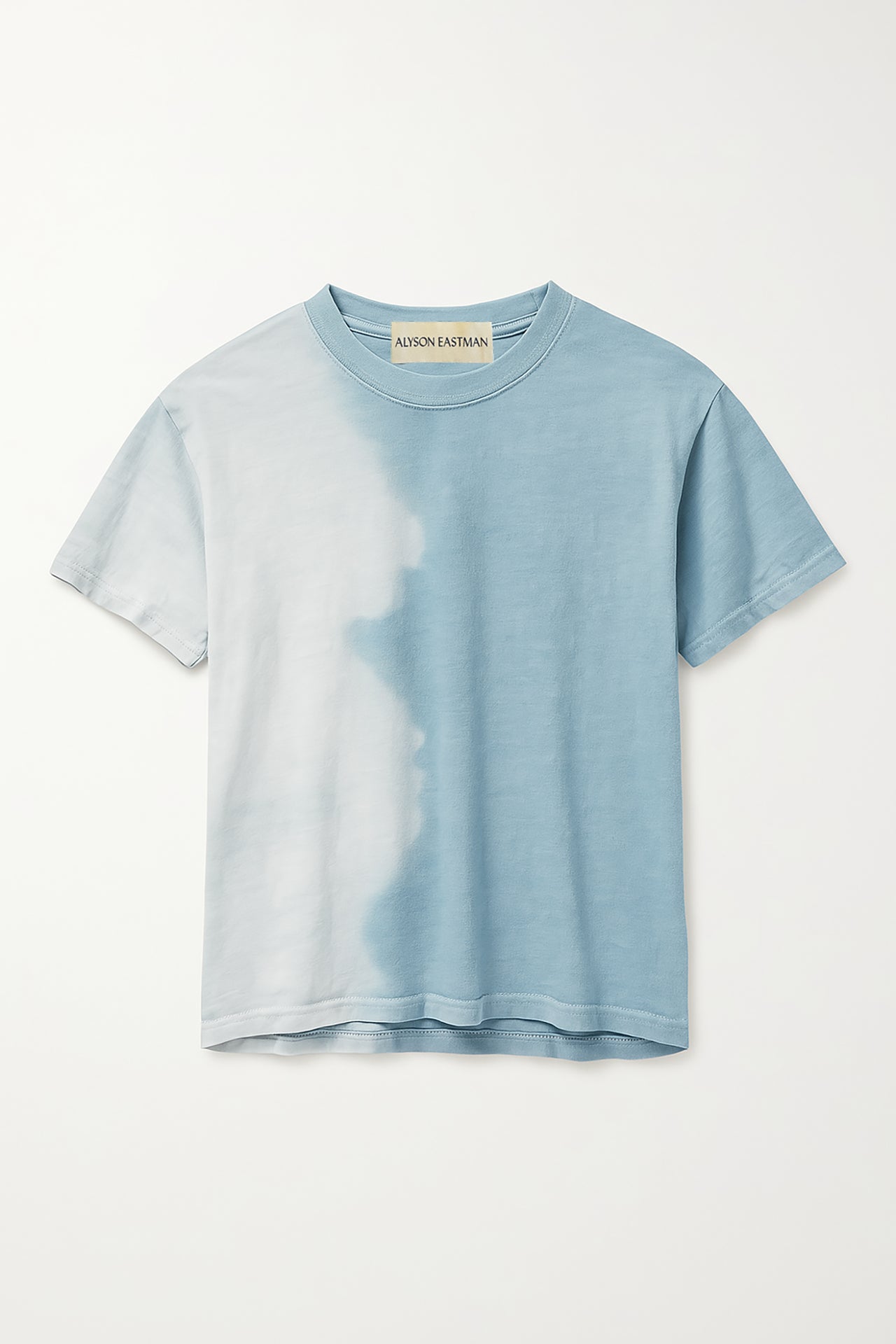 Blue & White Vintage Style Tee - Hand Dyed