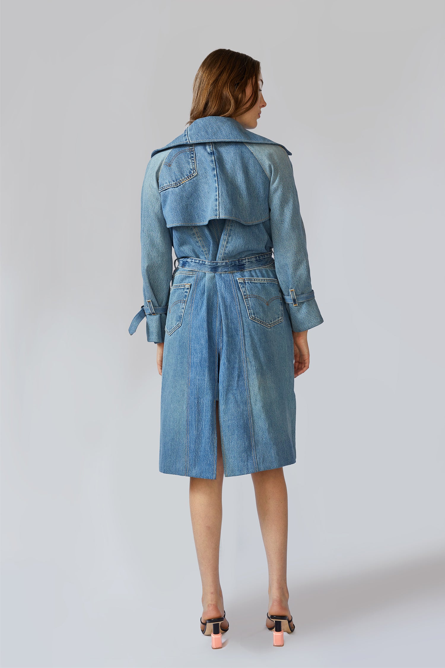 Trench Coat in Vintage Denim