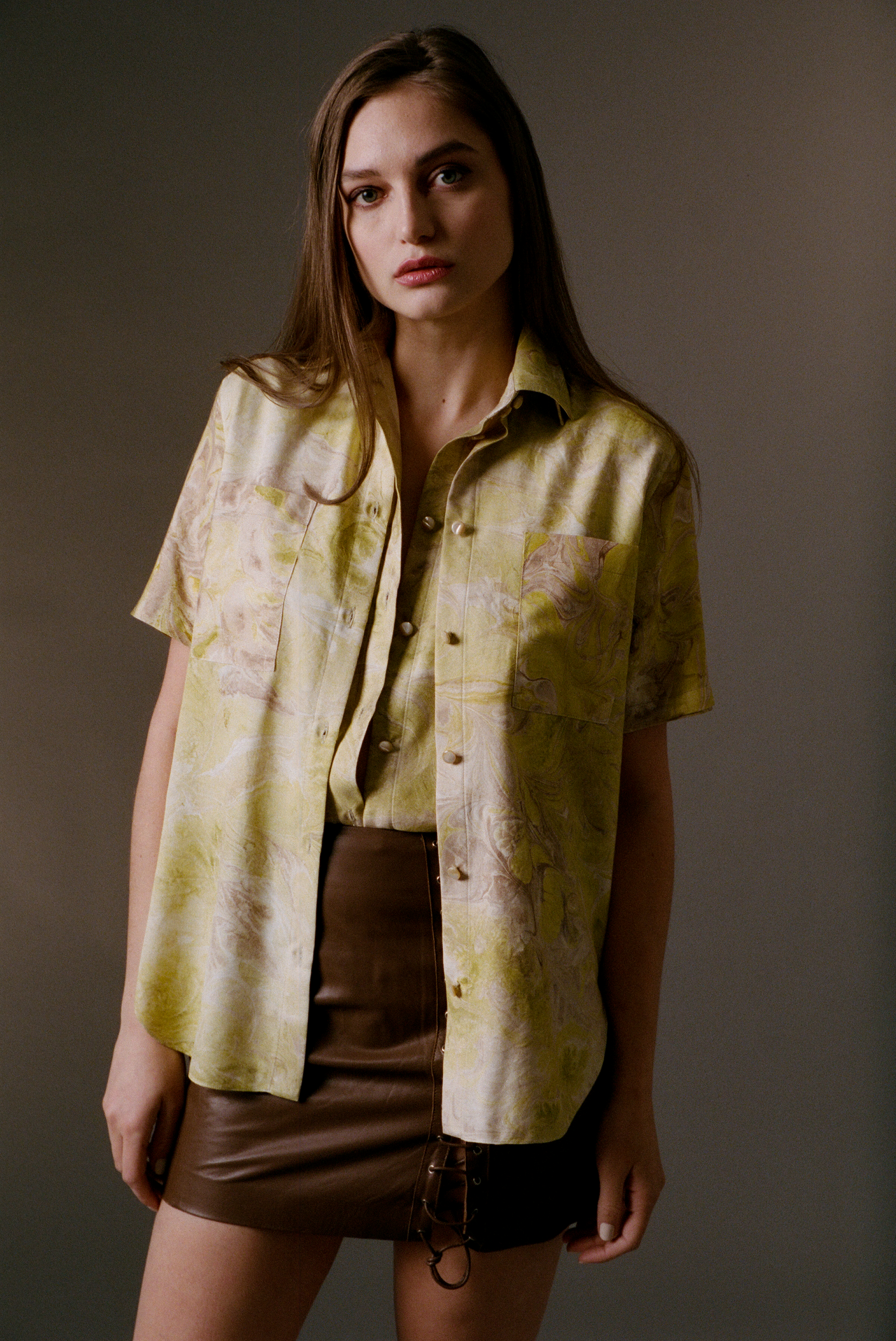 button up silk shirt