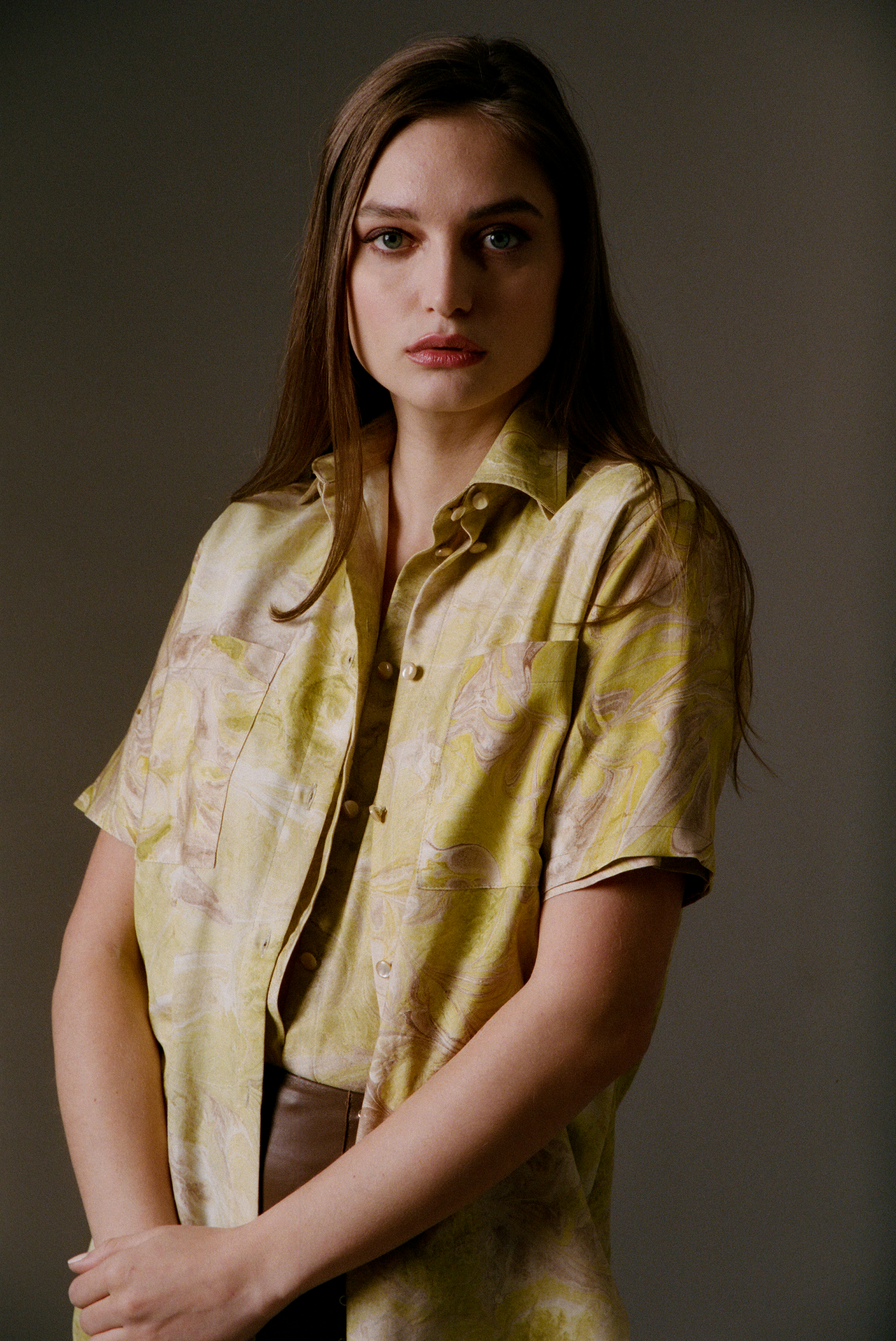 button up silk shirt
