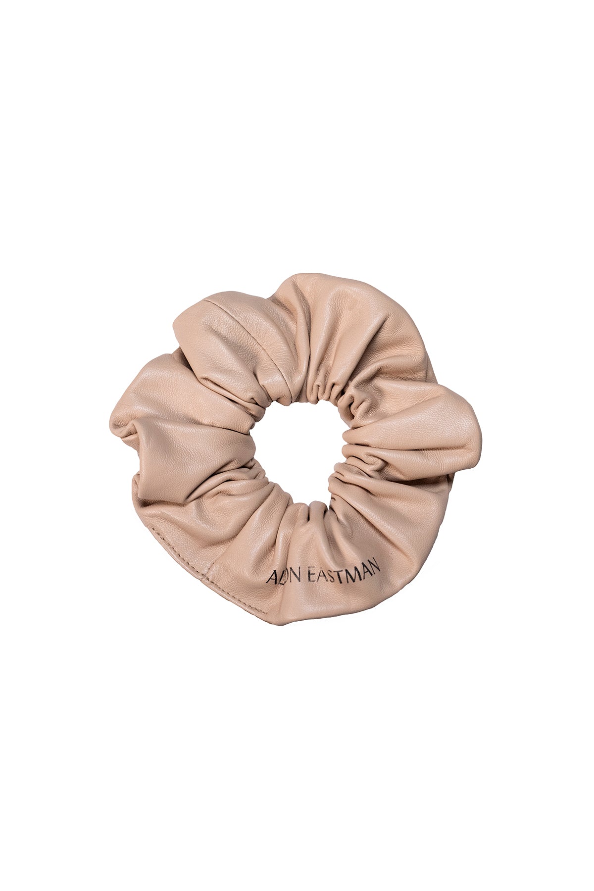Leather Scrunchie in Tan
