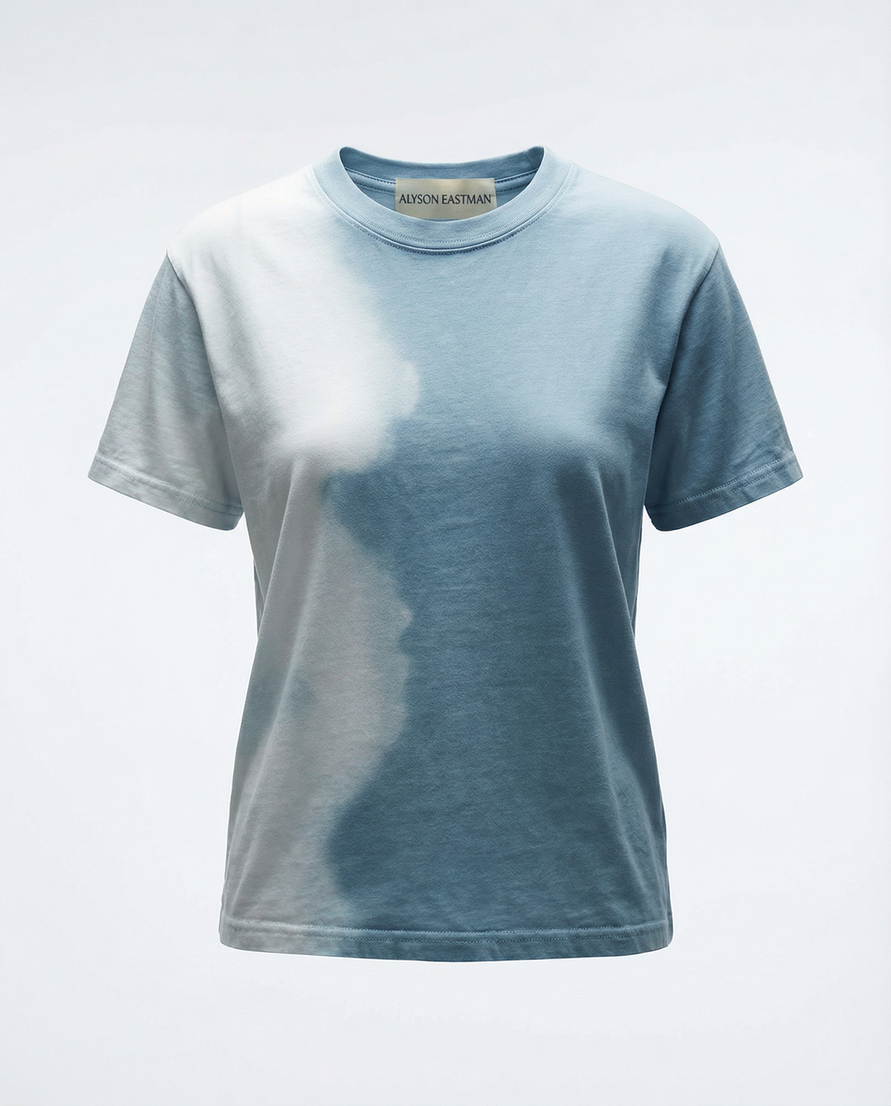 Blue & White Vintage Style Tee - Hand Dyed