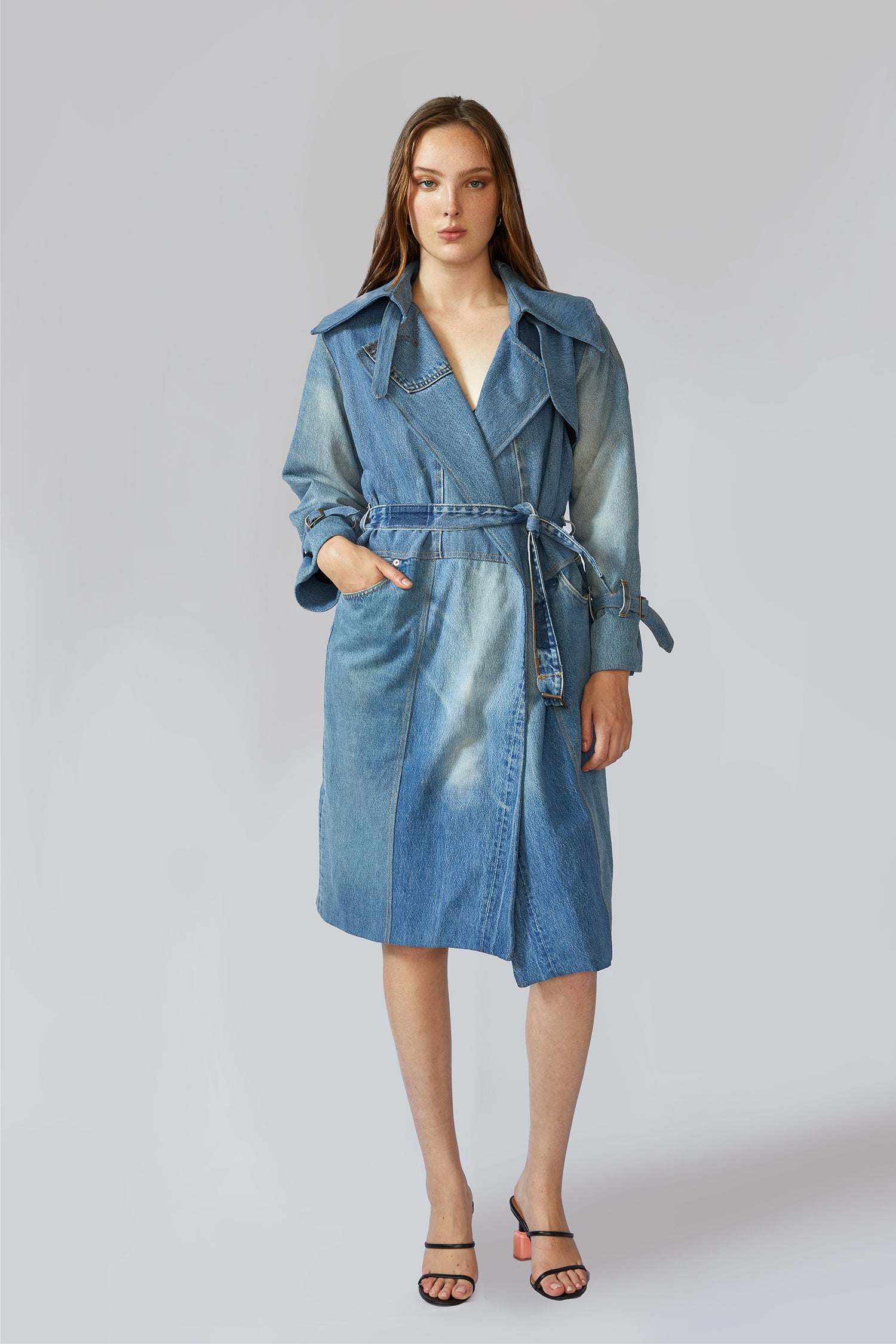 Trench Coat in Vintage Denim