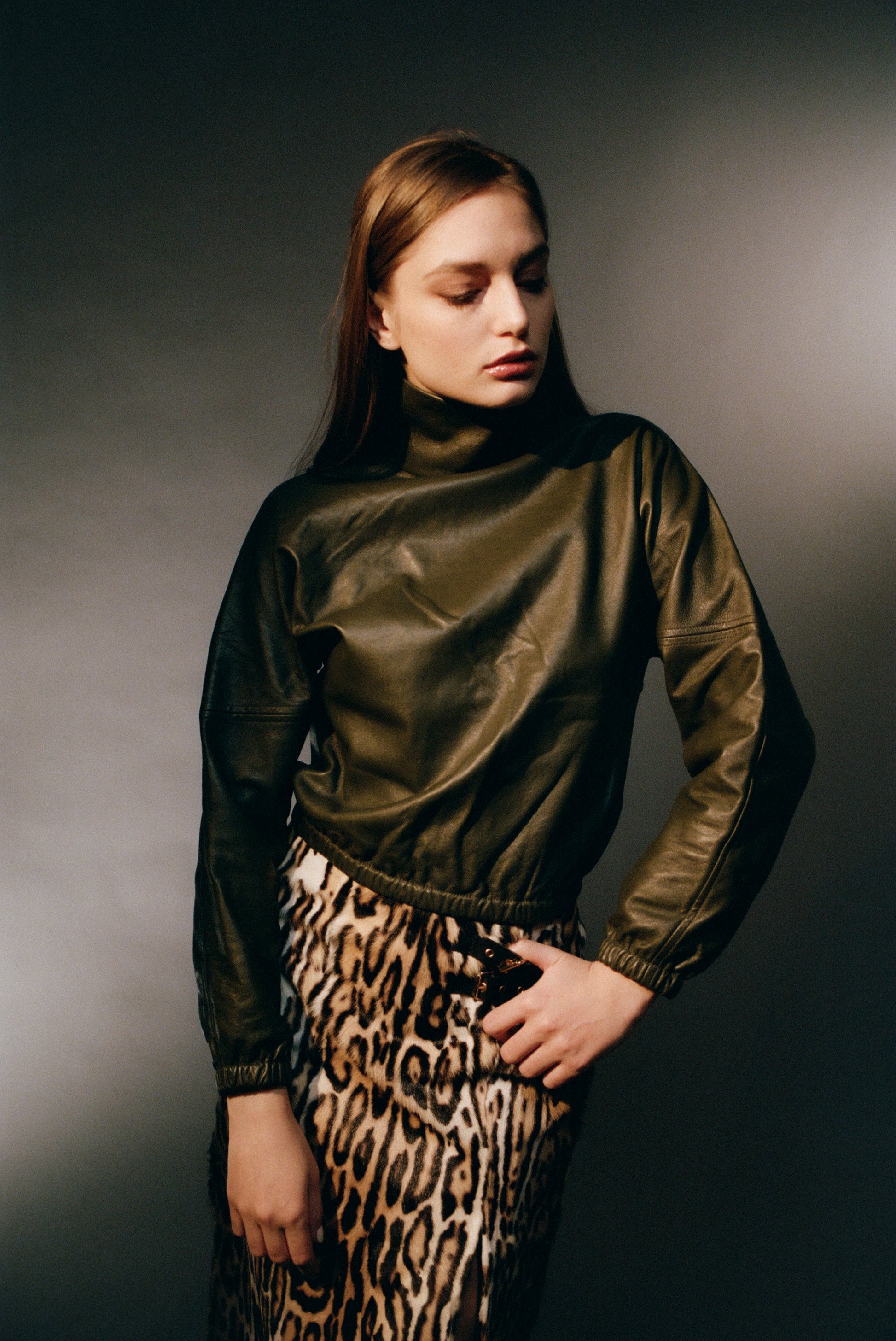 green women's turtleneck