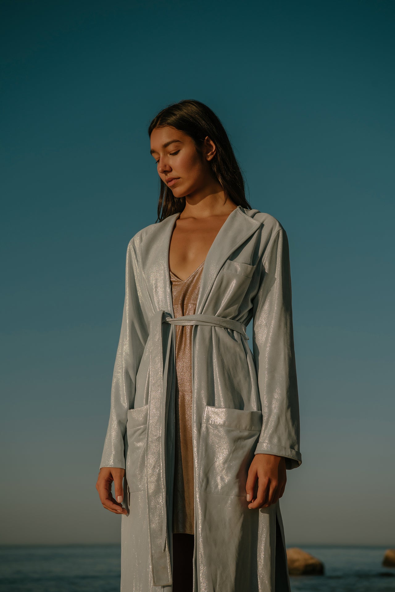 Hani Jacket in Celeste Suede