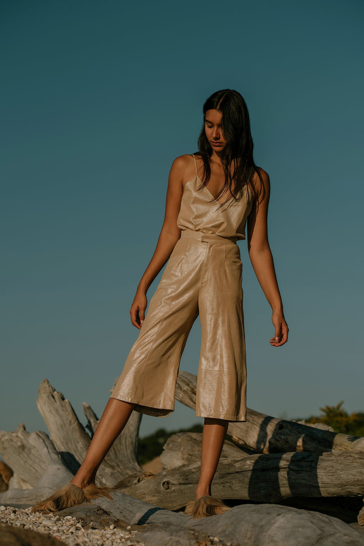 Florence Pant in Rosa Suede