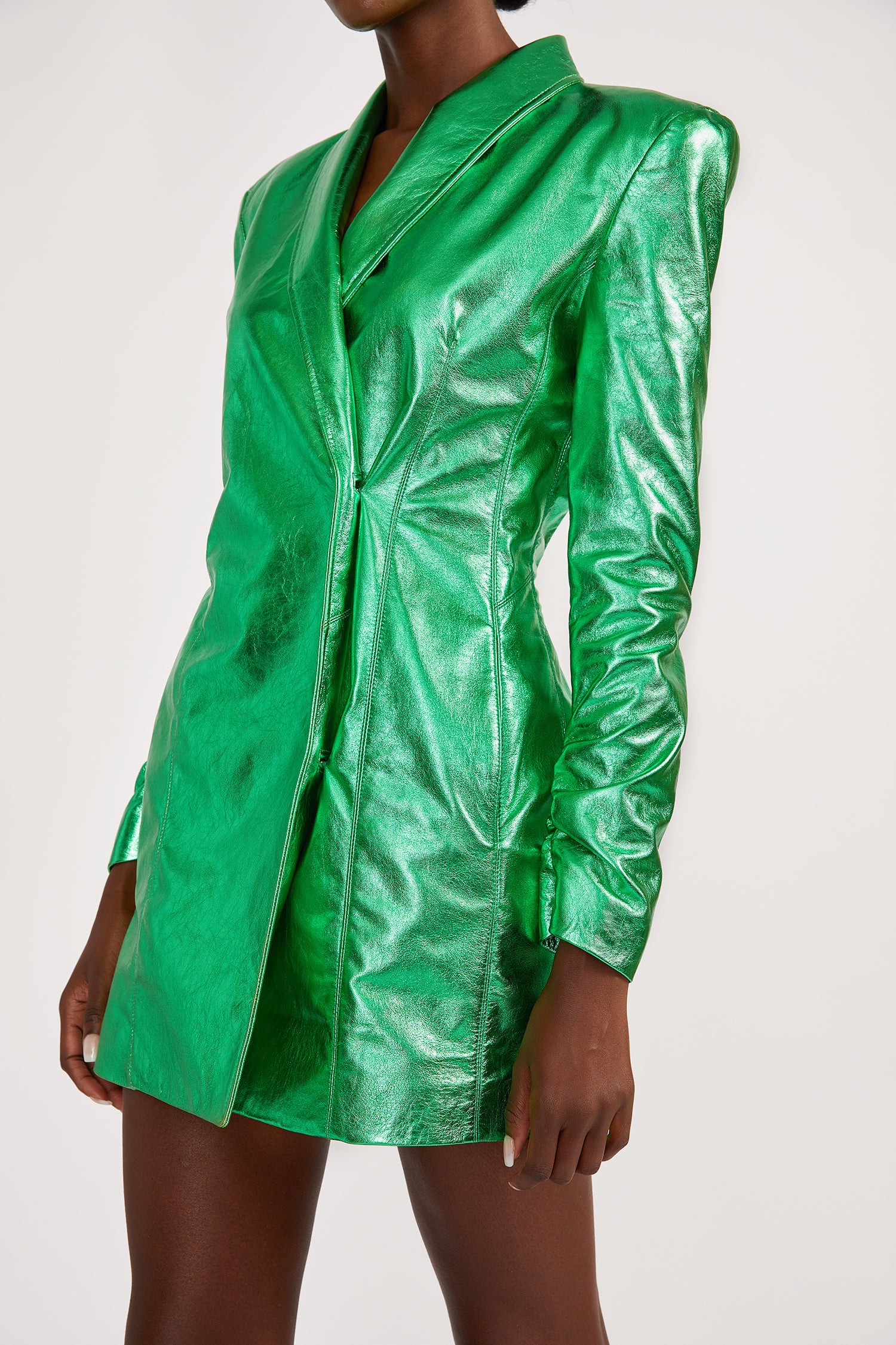 green dress jacket