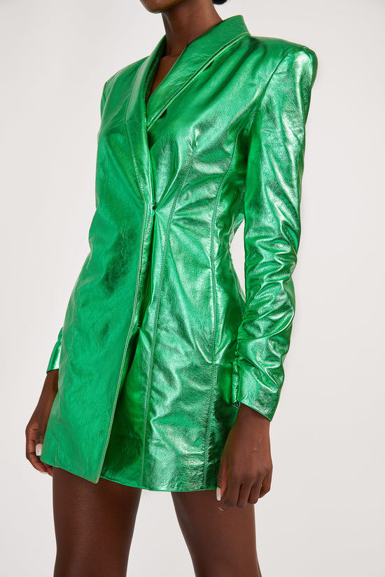 green dress jacket