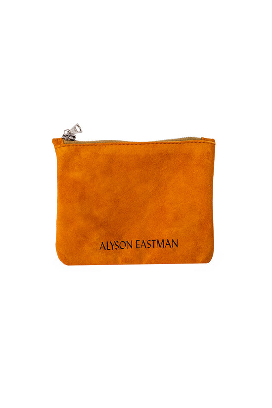 Small Leather Pouch in Orange