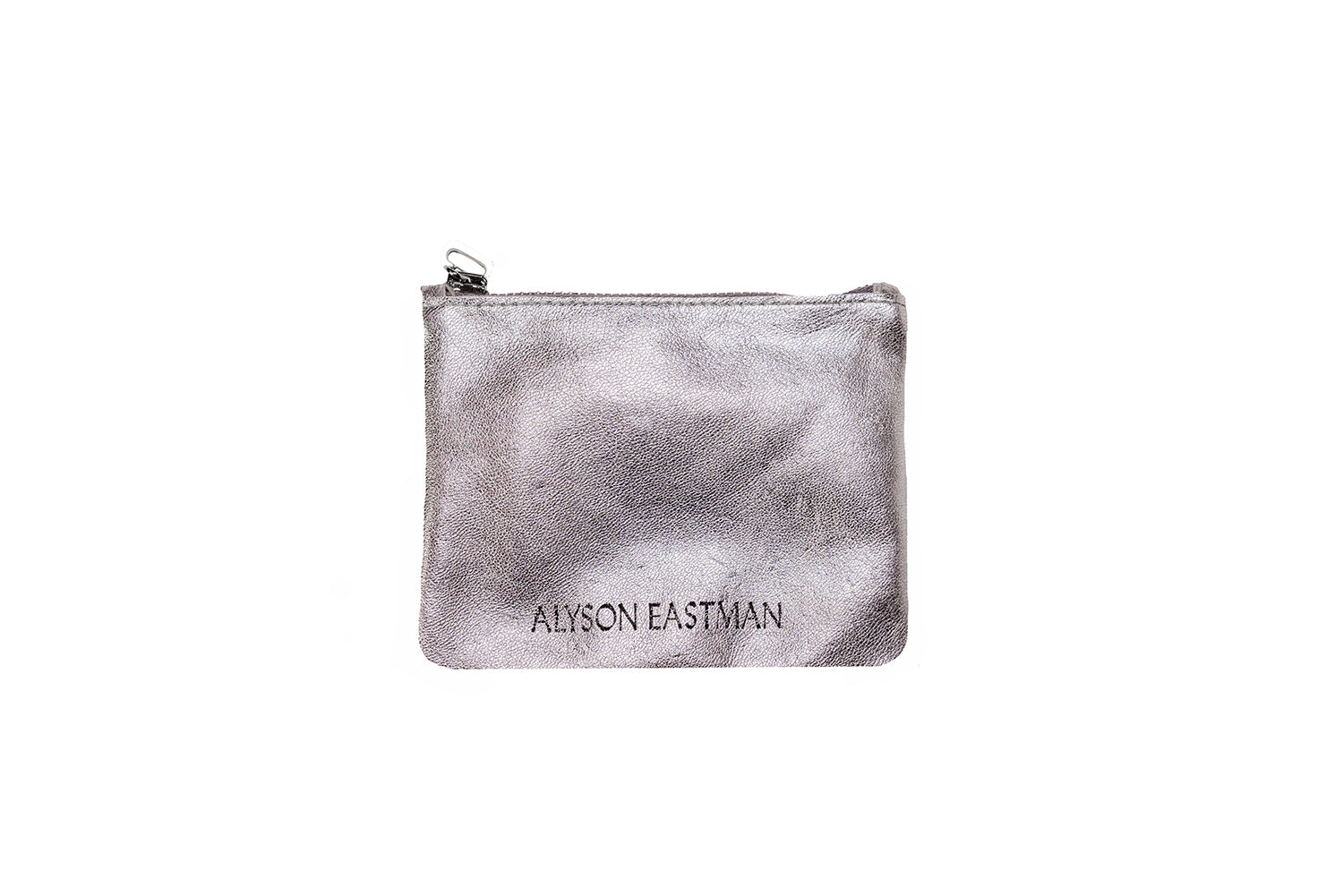 Small Leather Pouch in Silver