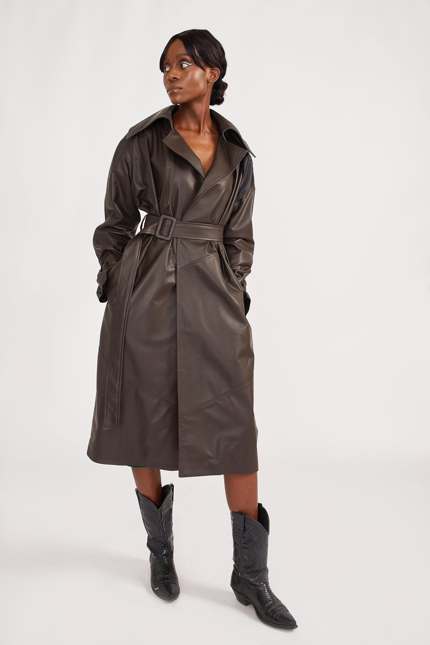 brown trench coat