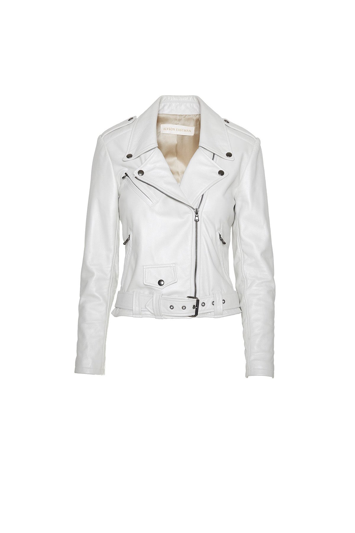 white moto jacket