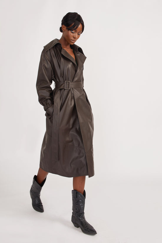 brown trench coat