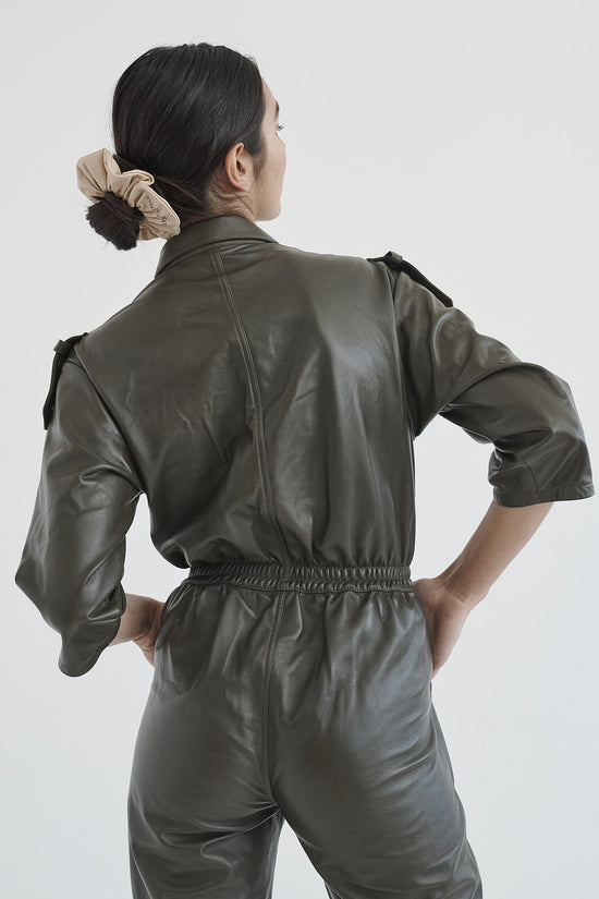 olive green jumpsuit
