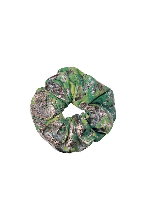 green leather scrunchies