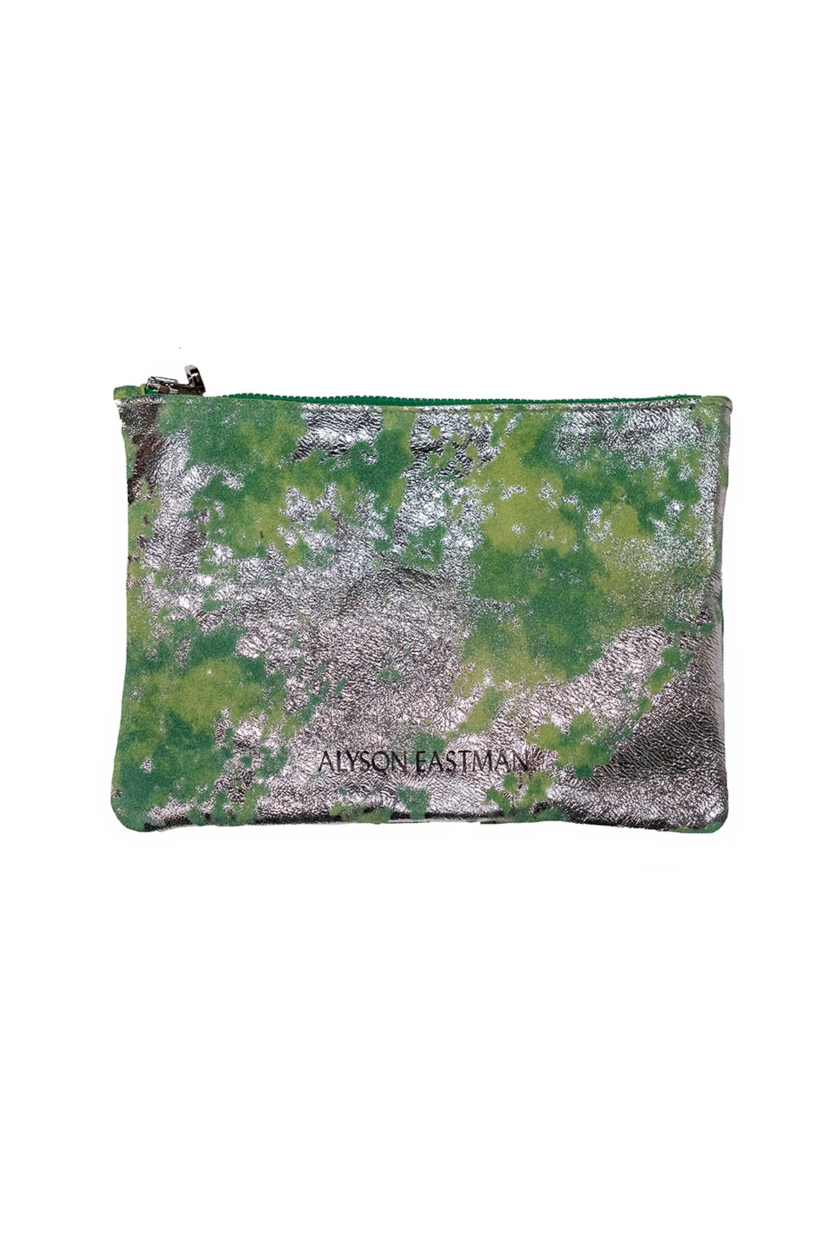 green leather pouch