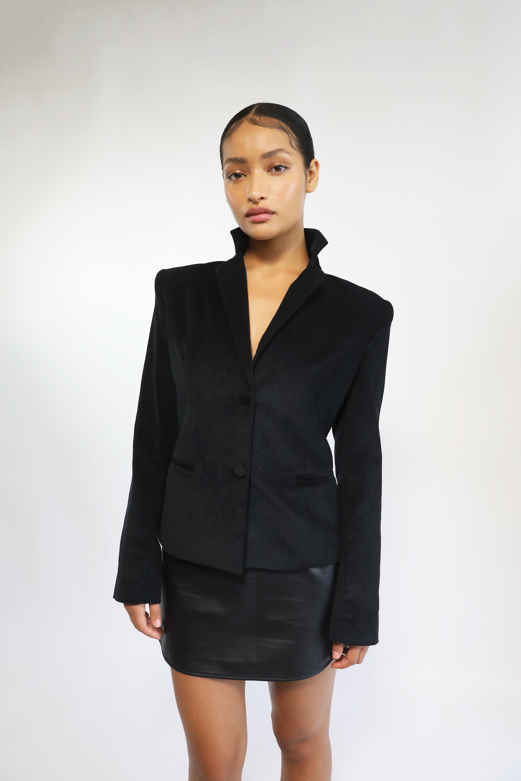 Muse Blazer in Black Corduroy