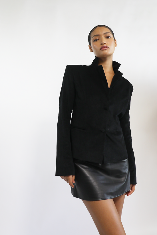 Muse Blazer in Black Corduroy