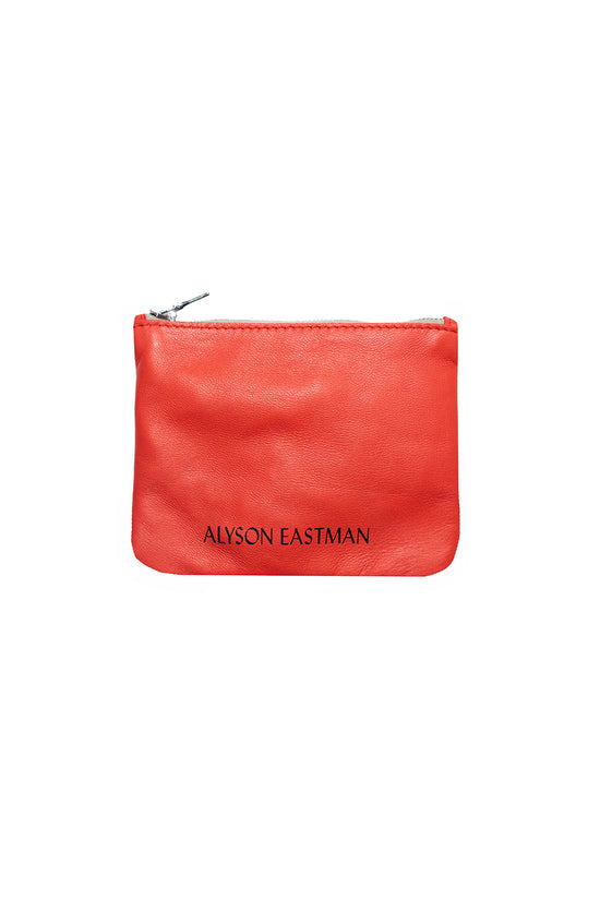 red leather pouch