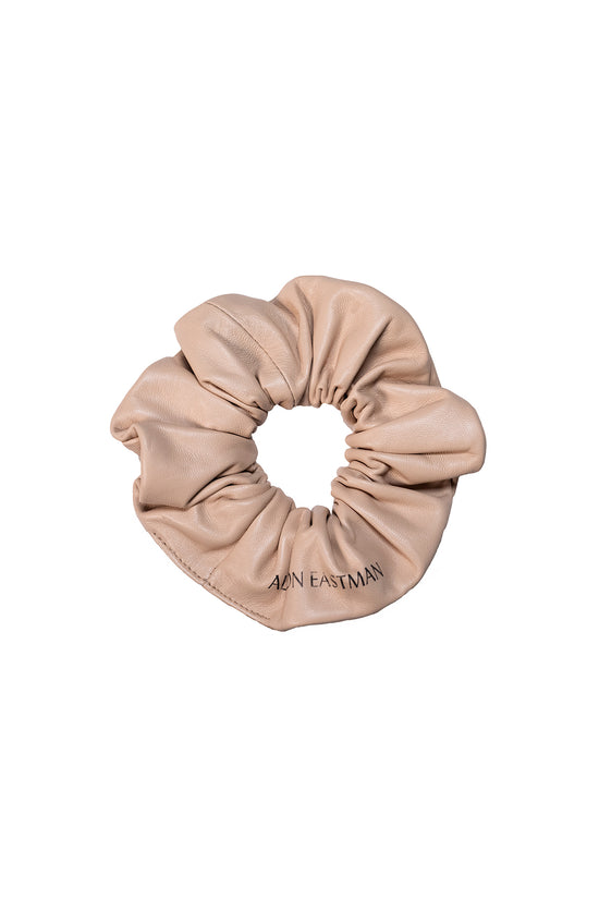 Leather Scrunchie in Tan