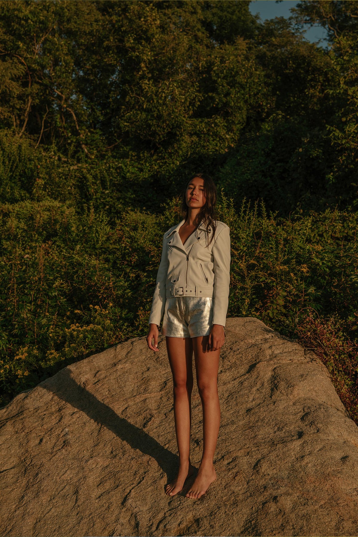 white moto jacket