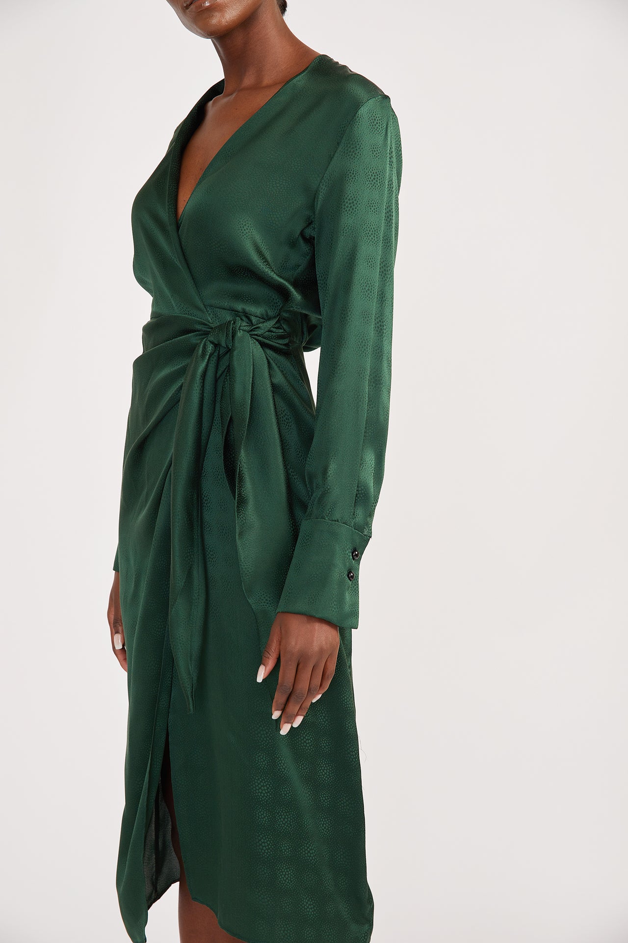 Wrap Dress in Forest Green